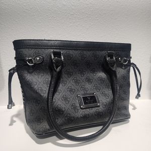 GUESS Logo Print Black hand Bag